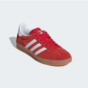 adidas Gazelle Suede Sneaker in Red & White with Gum Sole